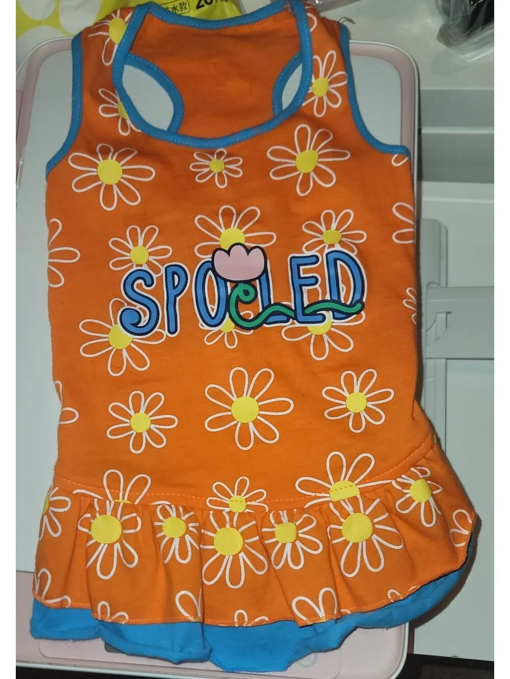 PET POSSE SPOILED FLOWER ORANGE DOG PET DRESS SIZE MEDIUM